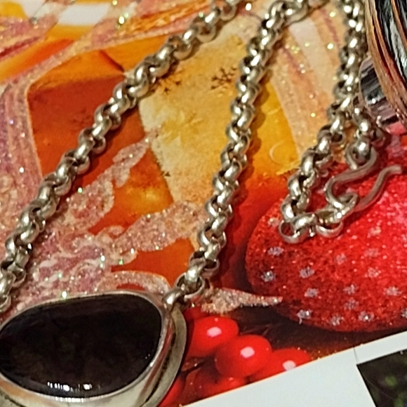 Amy Faust Signed Rareity in .925 Sterling Silver Jewelry - Signed Amy Faust Dragon's Blood Calcite Stone--RAR